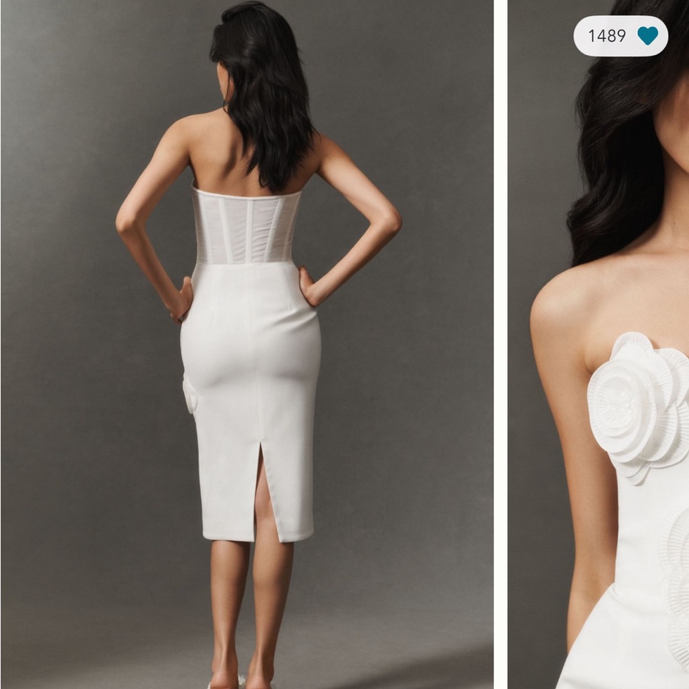 NWT Helsi Kaia Strapless 3D flower midi dress - Picture 4 of 11